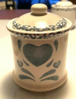 Corelle/jay Imports " Blue Heart " Canister Small