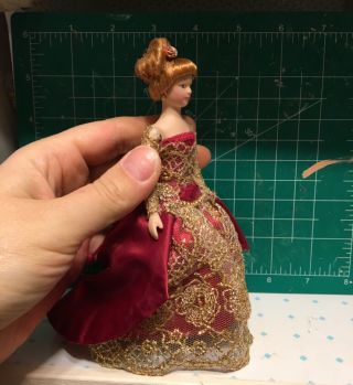 Dollhouse Miniature Victorian Porcelain Doll In A Custom Dress