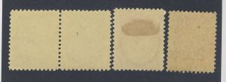 4x Canada Victoria Numeral Stamps 74 - 1/2c Pair MNH 77 - 2c 88 - 2c/3c GV=$90.  00 2