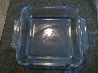 Anchor Hocking Square Clear Glass 2 - Qt Casserole/baking Dish - - Handles - - 8 " X 8 "