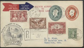 1935 Prince Albert To Dore Lake Sask Flight,  Aamc 3527,  Registered,  Uprated Pse