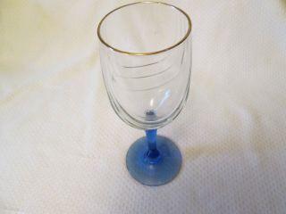 Vintage LENOX Cobalt Blue Stem Wine Water Swag Draped Goblet 8 