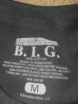 Notorious B.  I.  G.  Biggie Smalls T - shirt Men ' s Medium Hip Hop rock and roll HOF 2