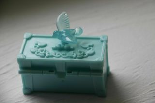 Barbie Swan Lake Castle Blue Jewel Boxes/jewel Chest Set Of 2 Cond.