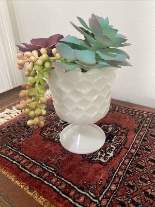 Vintage E.  O.  Brody Co Mj - 42 Cleveland,  Oh White Milk Glass Pedestal Vase/planter