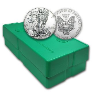 1 Oz Silver Eagle Bu (random Year) Monster Box Of 500 Coins