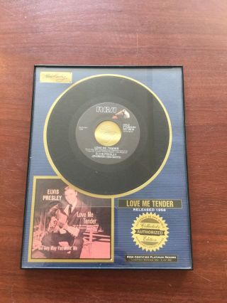 Platinum Plaques Elvis Presley Love Me Tender Collectors Edition 45 Rpm Single
