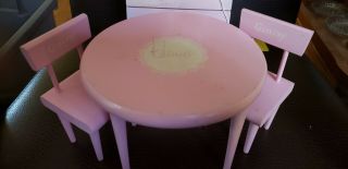 Vintage Antique Vogue Ginny Doll Pink Table And 2 Chairs