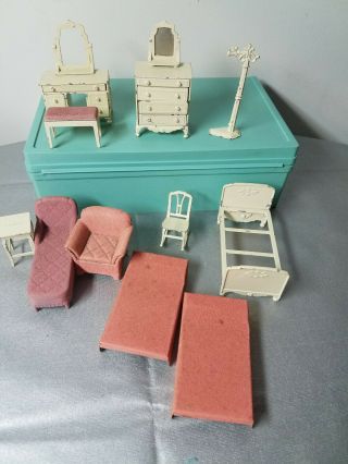 11 Pc Vintage Tootsie Toy Doll House Furniture