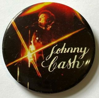 Johnny Cash - Old Og Vtg 1970`s Very Large Button Pin Badge 63mm Frying Pan