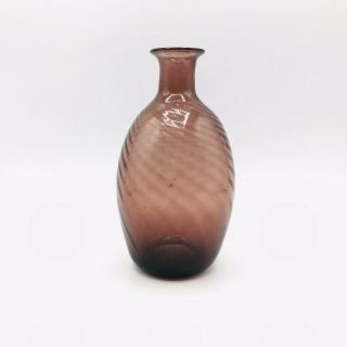 Vintage Hand Blown Art Glass Amethyst Small Swirl Bud Vase 5 "