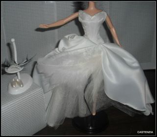 Outfit Barbie Doll The Swan White Feather Evening Gown Shoe Headpiece Accessory