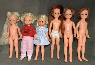 6 Vintage Ideal Crissy & Velvet Doll Growing Hair Dolls Parts Repair