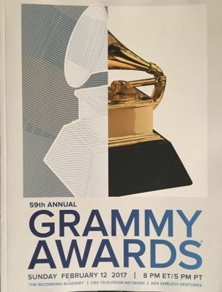 2017 Grammy Awards Annual Program 59th Year Music Memorabilia Aretha Franklin