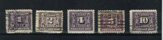 Canada Scott J1 - J5 First Postage Due Issue.  The Four Cent Is.