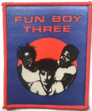 Fun Boy Three - Old Og Vtg 1980`s Printed Patch Ska Pop Wave Specials