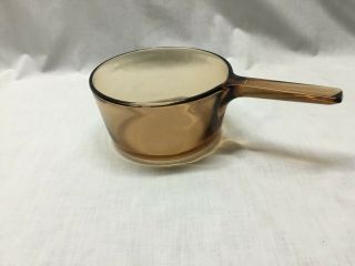 Corning Visions Amber Glass 1.  5l Sauce Pan No Lid Usa