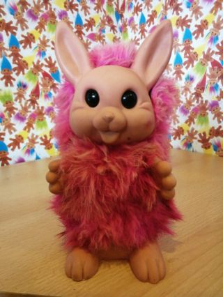 Rare Rauls Happy Gang Troll Rabbit Retro Vintage Collectable Pink Mohair Fur