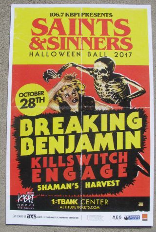 Breaking Benjamin & Killswitch Engage Halloween Denver Colorado 11x17 Gig Poster