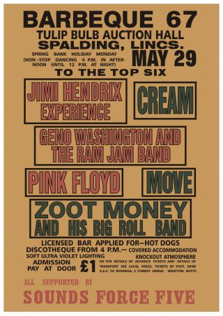 Hendrix Pink Floyd Cream The Move Concert Poster 1967