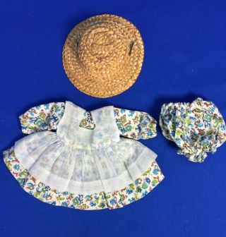 Vintage Ginny Tiny Miss 44 Outfit 1955 Vogue Clothes Floral Dress Bloomers Hat