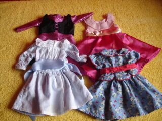 American Girl (4) Vintage Tagged Dresses For Nellie,  Rebecca And Other Ag Dolls