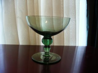 Htf Vintage Morgantown Americana Tall Sherbet/champagne Glass 50s Seafoam Green