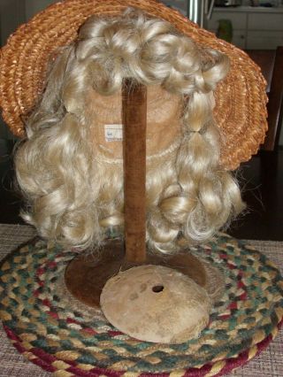 Antique/vintage Large Doll Honey Blonde Mohair Wig Size 14 Plus X 