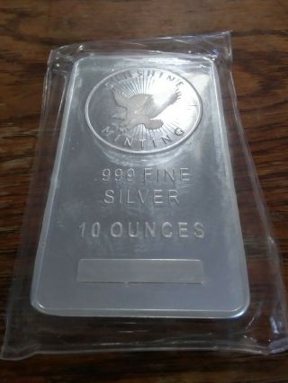 10 Oz Sunshine Minting.  999 Silver Bar