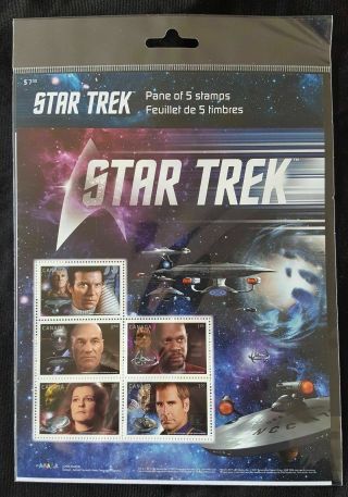 2017 Canada Year 2 Star Trek Stamp Pane Of 5 Stamps 2983 - Never Opened