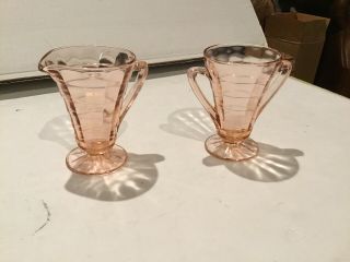 Vintage Pink Depression Glass Creamer & Sugar