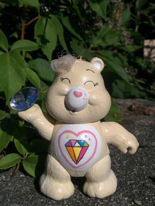 Vintage 1980s Sparkle Heart Poseable Care Bears Figure Kenner 3 " Figure White