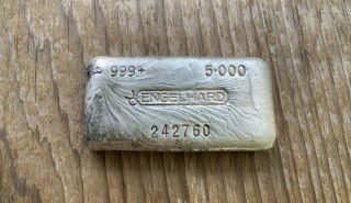 5 Oz Engelhard Silver Bar - Serial 242760 - 999,  Fine Silver