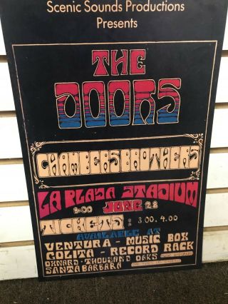 The Doors 1968 Santa Barbara California Cardstock Concert Poster 12 " X 18 "