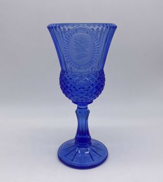 Vintage Avon Fostoria Martha Washington Cobalt Wine Glasses Goblets