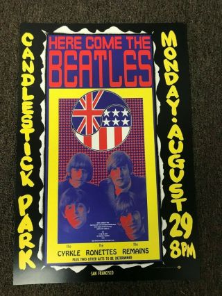 Beatles 1966 Candlestick Park Final Show Cardstock Concert Poster 12x18