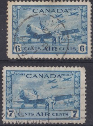 E614) Canada.  1942/48.  Sg 399,  400.  War Effort.  Aviation.  Air Mail.  C£13,