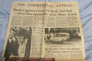 Elvis Death Newspaper - Memphis Press Scimitar Aug 17,  1977 Special Edition 3