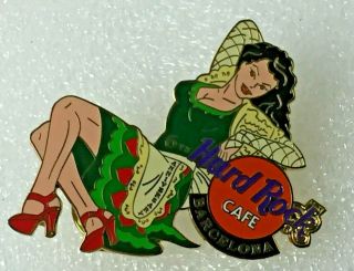 Hard Rock Cafe Barcelona 6th Anniversary Pin Seated Woman With Logo