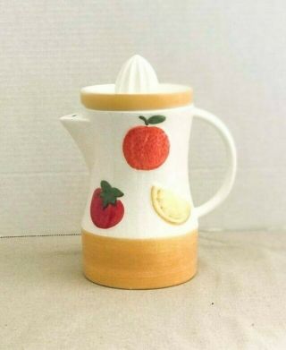 Vintage Mid Century Modern Ceramic Juice Pitcher With Reamer /juicer Tos Japan