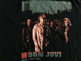 Jon Bon Jovi Have A Day Official Concert Tour Circle T - Shirt Size Xxl Dates