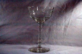 Libbey Glass Rock Sharpe 1947 Artic Rose Stem 3005 Cut 3900 Champagne Sherbet