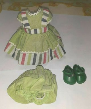 Vintage Vogue Ginny Doll Outfit Hope 27 Kindergarten Series Green Dress Panties