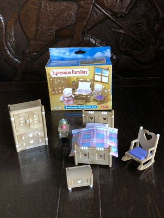 Sylvanian Families Bedroom Furniture Set Boxed & Complete Rustic Country Rare
