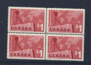 Canada Mnh Vf Block Of 4 Stamps 411 $1.  00 Exports Mnh Vf Cat.  Value = $48.  00