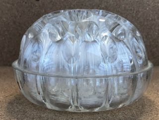 Vintage Clear Glass Flower Frog 4 " 19 Hole Reims Made In France 5 - 1/2” X 3 - 1/4”