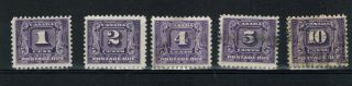 Canada Scott J6 - J10 Second Postage Due Issue.