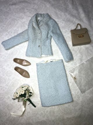 16” Franklin Princess Diana Powder Blue Suit Outfit Ensemble W/ Flowers