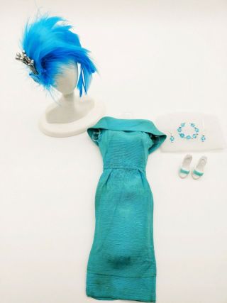 Vintage Barbie Turquoise Silk Sheath Dress A Little Tlc