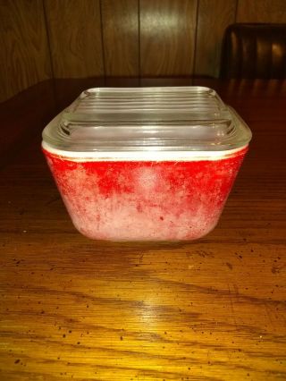 Pyrex Vintage 0501 Red Refrigerator Dish With Lid 501 - C